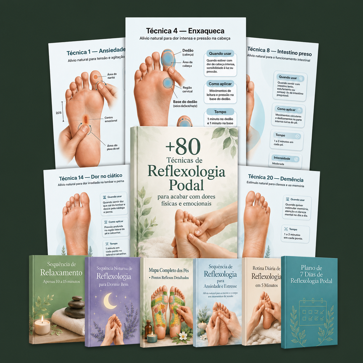 Mockup del producto +80 Técnicas de Reflexología Podal